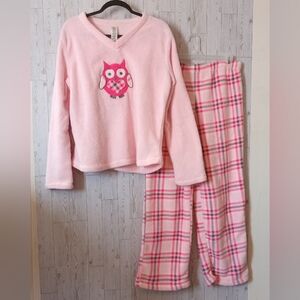 Pink Owl Pajamas Set Women's Size XL
